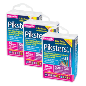 3* Piksters Interdental Brush 40 Pack Size 1 Purple