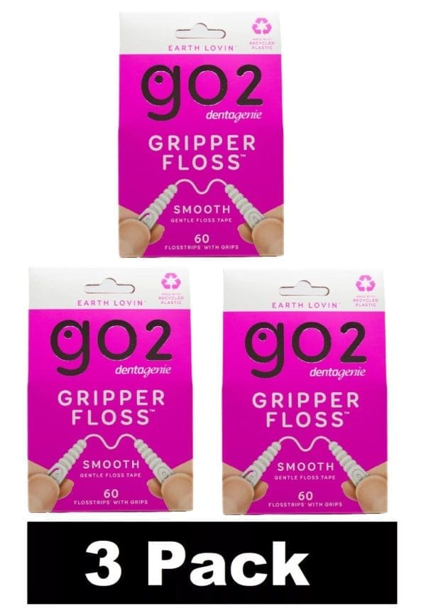 180 x GO2 DENTAGENIE GRIPPER FLOSS GENTLE FLOSS TAPE TAPE SMOOTH NEW (3 x PK60) Main Image