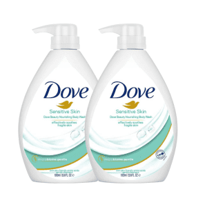 2* Dove Sensitive Skin Nourishing Body Wash 1000ml
