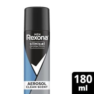 Rexona Men Clinical Antiperspirant Deodorant Aerosol Spray Clean Scent, 180ml, 96 Hour Protection (packaging may vary) - Image 3