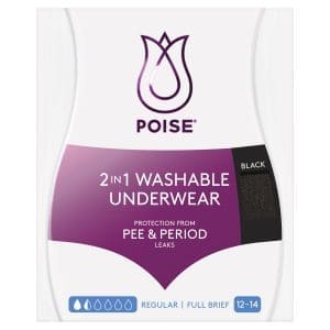 Poise 2-in-1 Period & Incontinence Underwear Black Size - Image 3