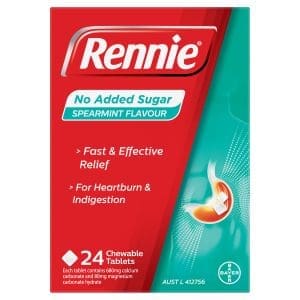 Rennie No Added Sugar Indigestion and Heartburn Relief Orange Chewable Tablets