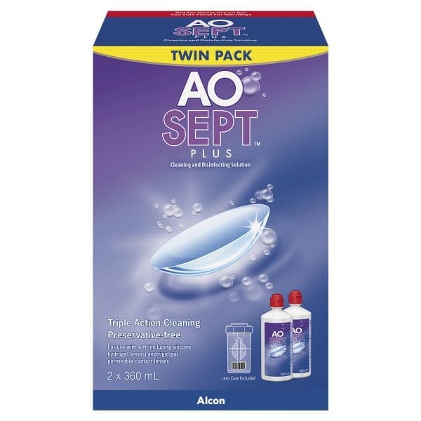 AOSept Plus Contact Lens Solution TWIN Pack 360ml x 2