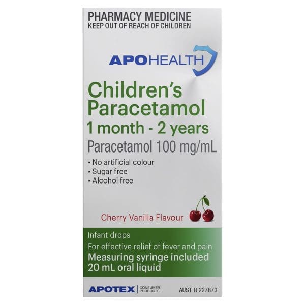APOHEALTH Children's Paracetamol 1 month to 2 years Bottle 20 mL APOHEALTH Children's Paracetamol 1 month to 2 years Bottle 20 mL