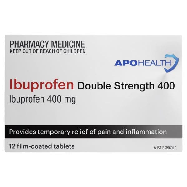 APOHEALTH Ibuprofen Double Strength Tabs 400mg Blister Pack 12