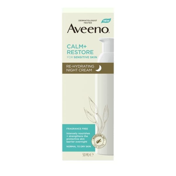 Aveeno Face Calm + Restore Sensitive Skin Re-hydrating Night Cream