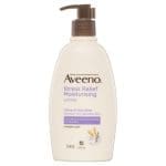 Aveeno Stress Relief Moisturising Non-Greasy Lavender Scented Body Lotion 24-Hour Hydration Normal Dry Sensitive Skin 354mL