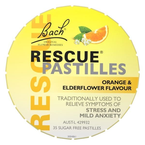 Bach Rescue Pastilles Orange & Elderflower Flavour 50g