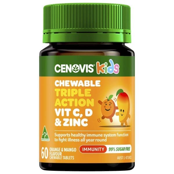Cenovis Kids Chewable Triple Action Vit C, D & Zinc Cenovis Kids Chewable Triple Action Vit C, D & Zinc