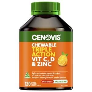 Cenovis Triple Action Vit C, D & Zinc 120 Chewable Tablets