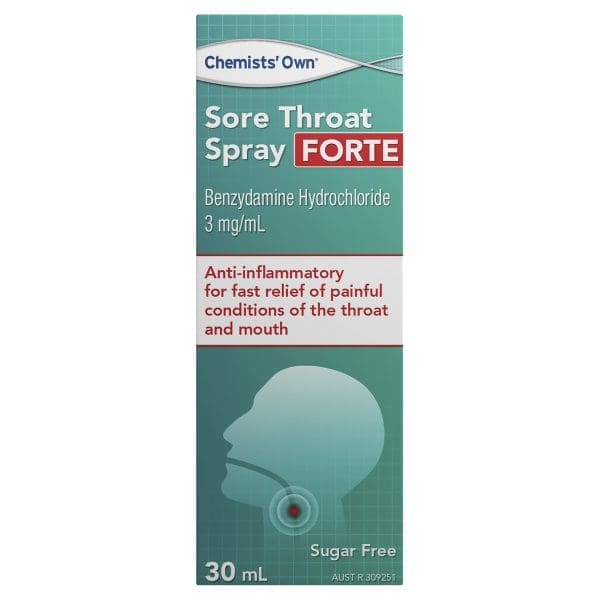 Chemists' Own Sore Throat Spray Forte 30mL Chemists' Own Sore Throat Spray Forte 30mL
