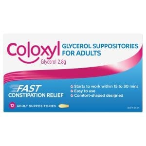 Coloxyl Glycerol Suppositories For Adults 12s