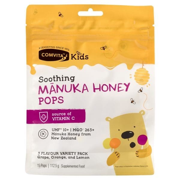 Comvita Kids Soothing Manuka Honey Pops - 3 Flavours 15 pops