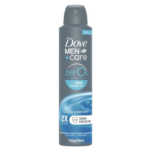 Dove Men Deodorant Aerosol Clean Comfort Zero Aluminium 250 ML
