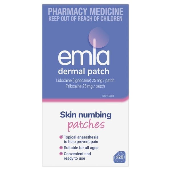 Emla 5% Skin Numbing Patches (20 pack)