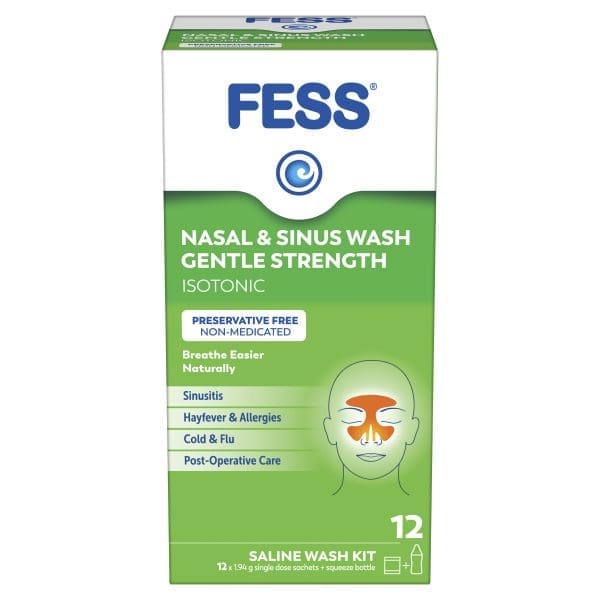 FESS Nasal & Sinus Wash Kit Gentle Strength 12s