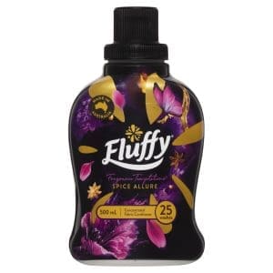 Fluffy Concentrate Liquid Fabric Softener Conditioner, 500mL, 25 Washes, Spice Allure, Fragrance Temptations