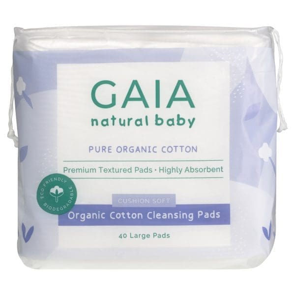 GAIA Natural Baby Organic Cotton Cleansing Pads 40pk