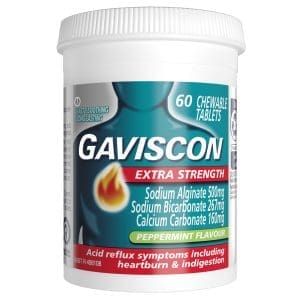 Gaviscon Extra Strength 500mg Chewable Tablets Peppermint 60's