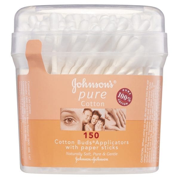 Johnson's Pure Cotton Bud Applicators With Paper Sticks 150 Pack Johnson's Pure Cotton Bud Applicators With Paper Sticks 150 Pack