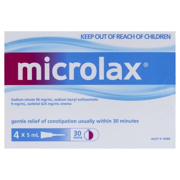 Microlax Enema 4 x 5mL Tubes Microlax Enema 4 x 5mL Tubes