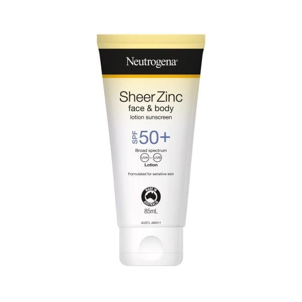 Neutrogena Sheer Zinc Face & Body Lotion Sunscreen SPF50 85ml Neutrogena Sheer Zinc Face & Body Lotion Sunscreen SPF50 85ml