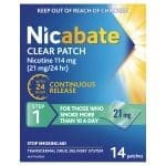 Nicabate Clear Patch Stop Smoking Transdermal drug delivery system Nicotine 21mg 14 Pack