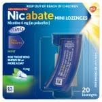 Nicabate Mini Lozenge Stop Smoking Nicotine 4mg Extra Strength Mint 20 Pack