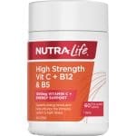 Nutra-Life High Strength Vit C + B12 & B5 60T