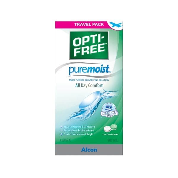 OPTI-FREE PureMoist Contact Lens Solution Travel Pack 90ml