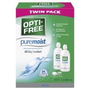 OPTI-FREE PureMoist Contact Lens Solution TWIN pack 300ml x 2
