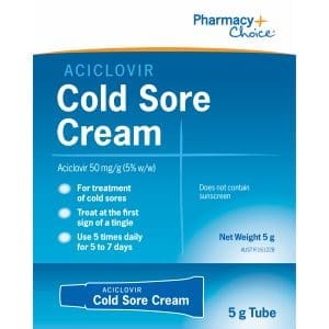 PC Aciclovir Cold Sore Cream 5 g Tube