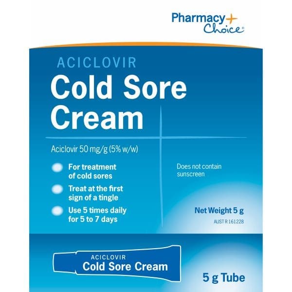 PC Aciclovir Cold Sore Cream 5 g Tube
