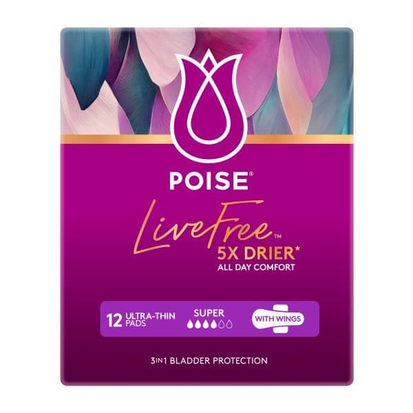 Poise Livefree Incontinence Pads Super Wings 14 Count Poise Livefree Incontinence Pads Super Wings 14 Count