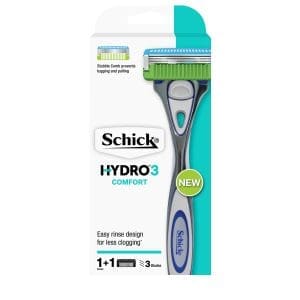 Schick Hydro 3 Comfort Razor Handle + 1 Refill