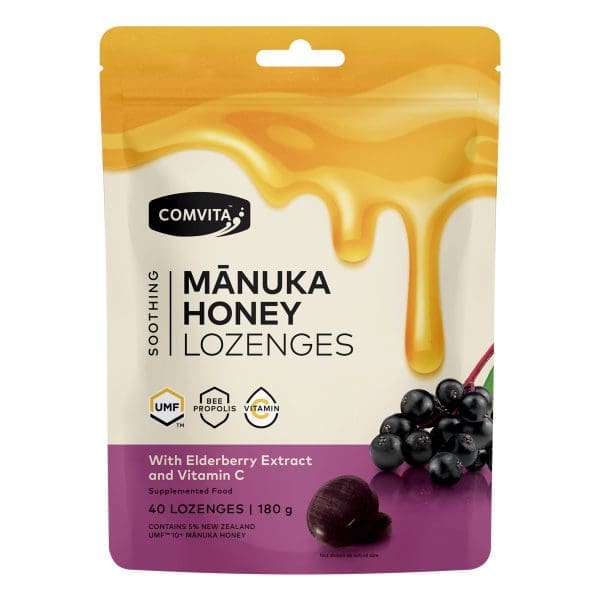 Soothing Manuka Honey Lozenges - Elderberry 40s