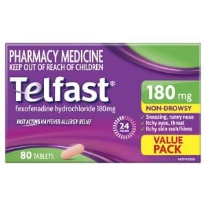 Telfast 180mg 80 Tablets