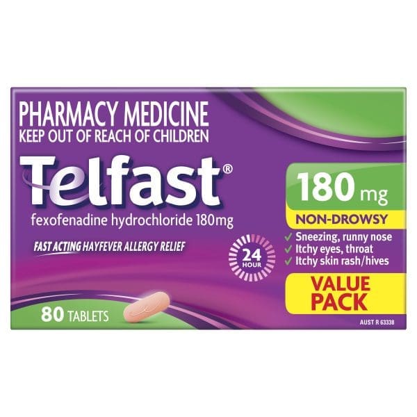 Telfast 180mg 80 Tablets Telfast 180mg 80 Tablets