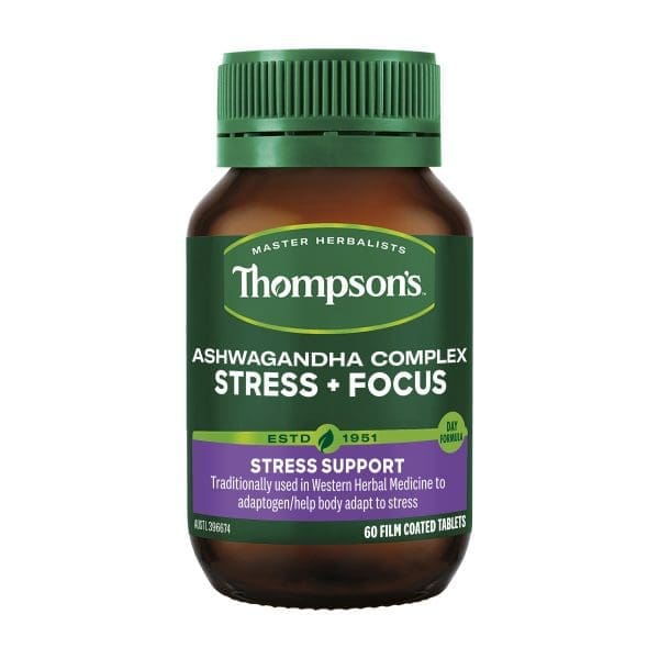 Thompson's Ashwagandha Complex Stress + Focus 60 Tablets Thompson's Ashwagandha Complex Stress + Focus 60 Tablets
