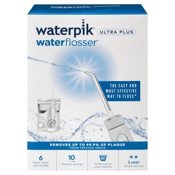 Waterpik Ultra Plus Water Flosser - White | Counter-top Unit with In-Lid Storage Waterpik Ultra Plus Water Flosser - White | Counter-top Unit with In-Lid Storage